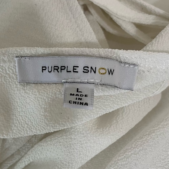 Purple Snow Split Leg Jumpsuit or Romper | White Cropped Wide Leg Jumpsuit - Picture 10 of 15